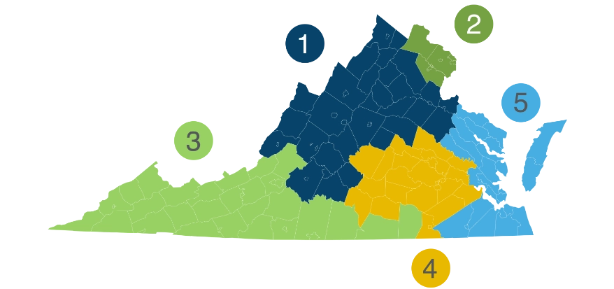 Virginia Regional Map